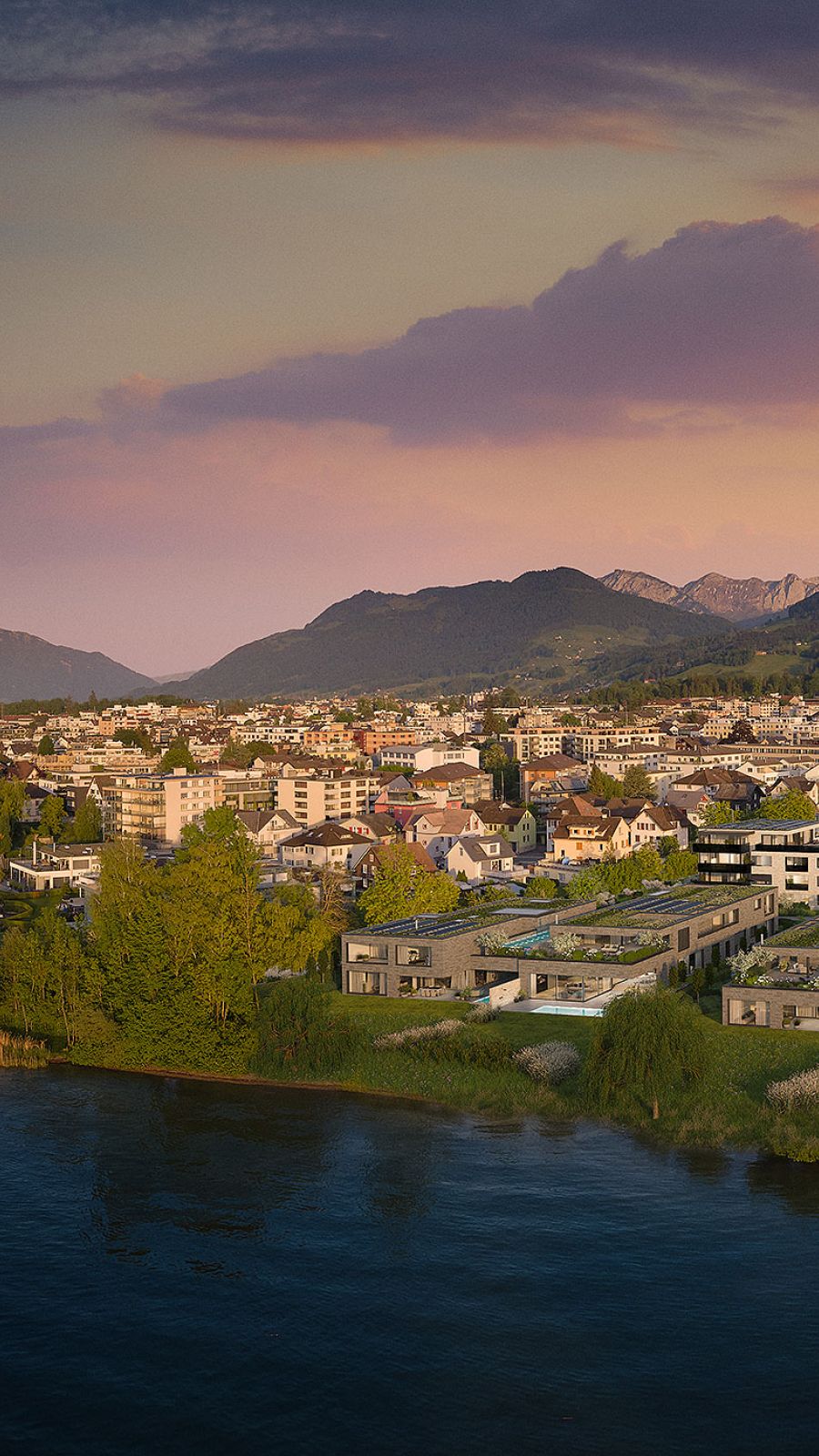 Visualisierungen Luftaufnahme Seegüetli in Lachen